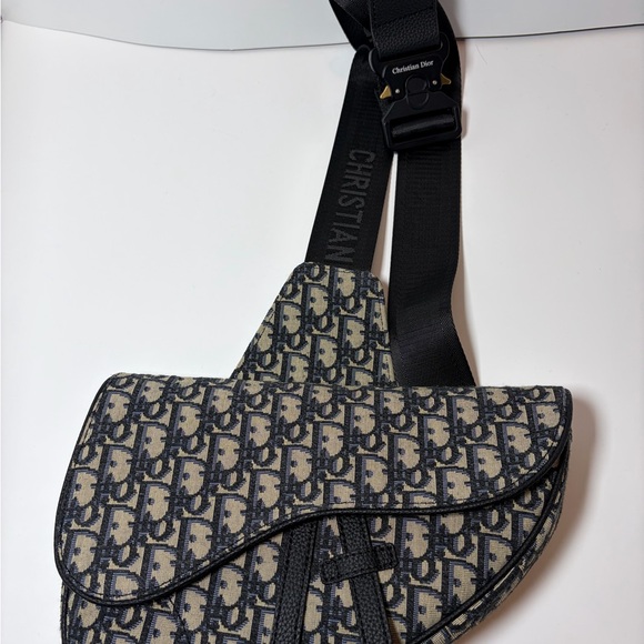 Dior Black and Beige Saddle Bag - Picture 1 of 3